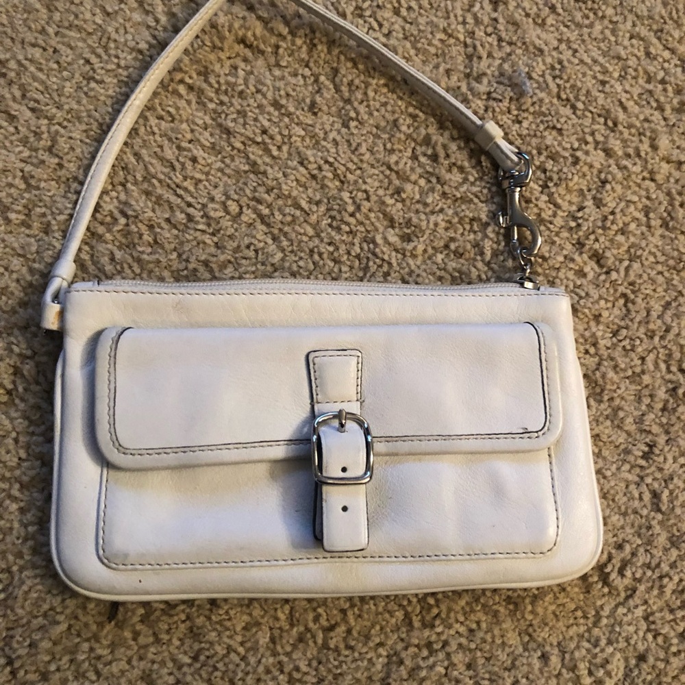 Coach leather large front pocket wristlet